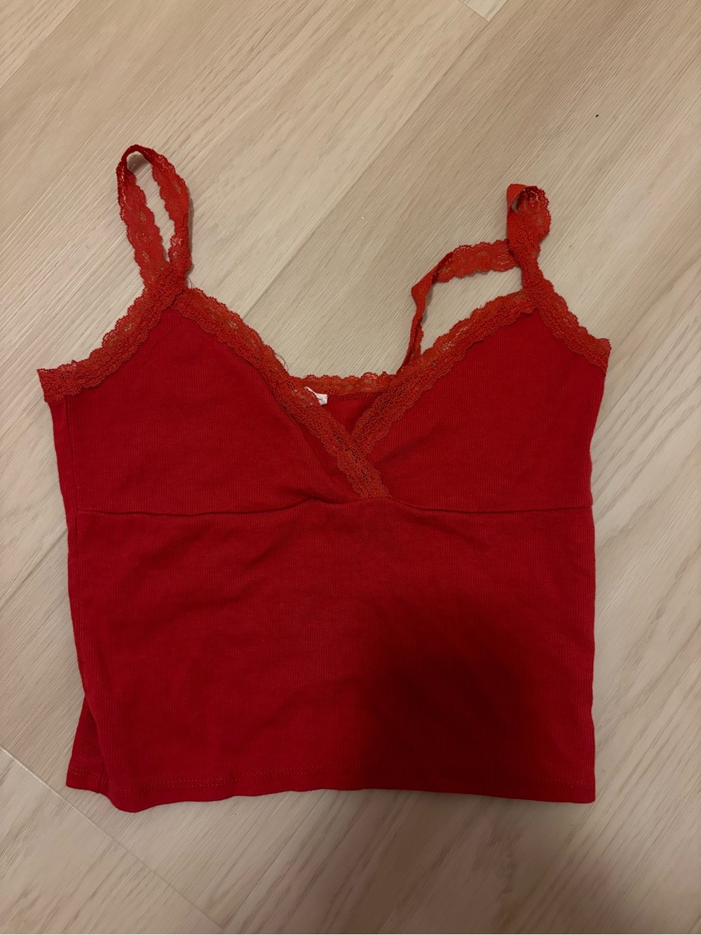 Cotton On Red Lace Trim Tank Top